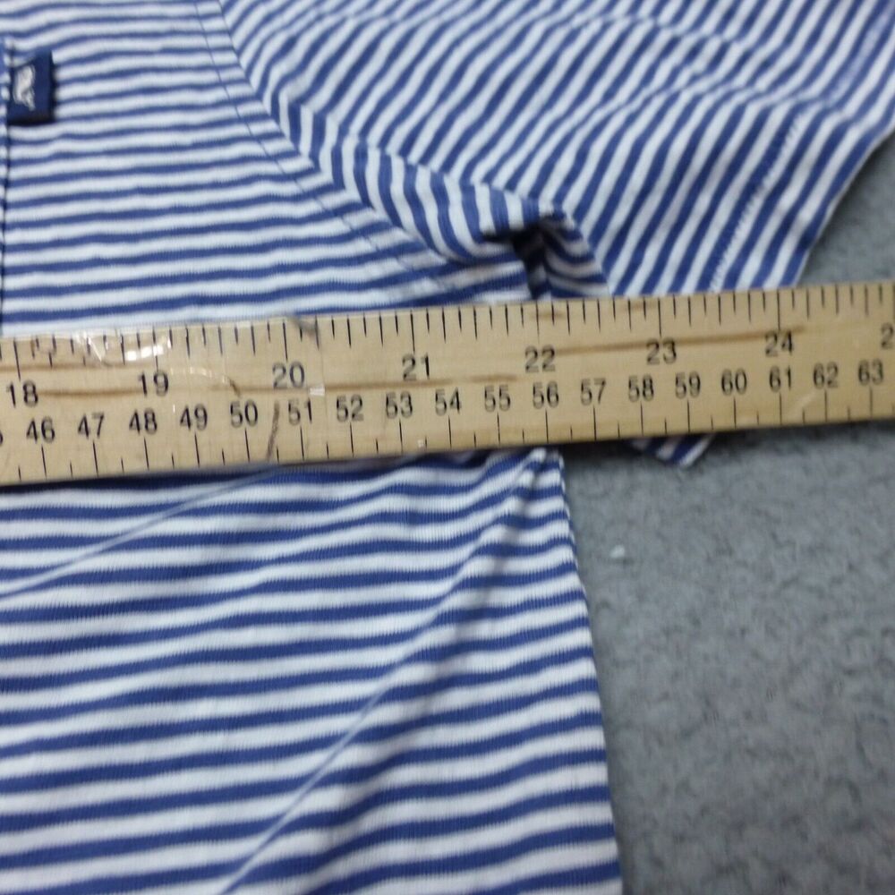 Vineyard Vines Shirt Mens Large Island Polo Striped Blue Pocket Cotton Preppy - Picture 6 of 9